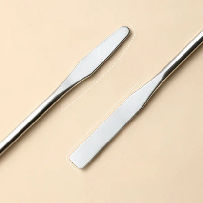 3pcs Dual-Ended Stainless Steel Mixing Spatula - Perfect for Nail Art, Makeup & Crafts, Odorless