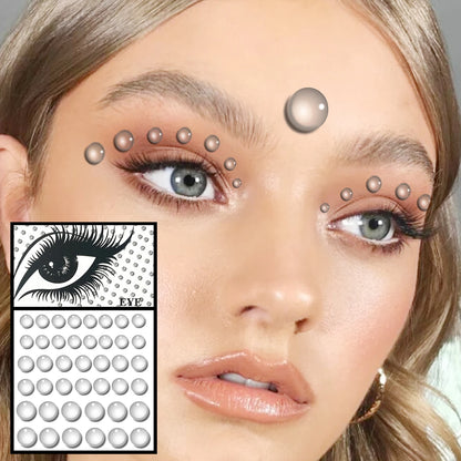 Red Heart Face Jewelry Temporary Tattoos Eye Forehead Diamonds Jewels Makeup Sticker Sparkle Water Drop Gems Nail Art Festival