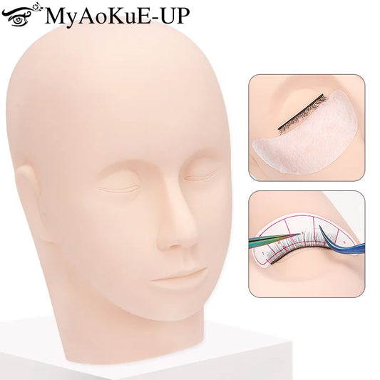 1pcs Training Lash Mannequin Head For Practice Grafting Eyelash Extension Doll Face Silicone Model Head Makeup Tool Supplies