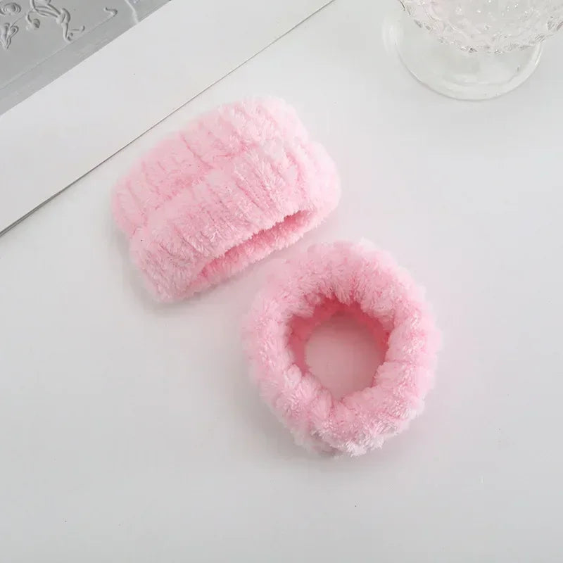 Women Makeup Coral Fleece Headband Wash Face Soft Hair Holder Elastic Top Knot Hairbands Girl Headwear Hair Accessories