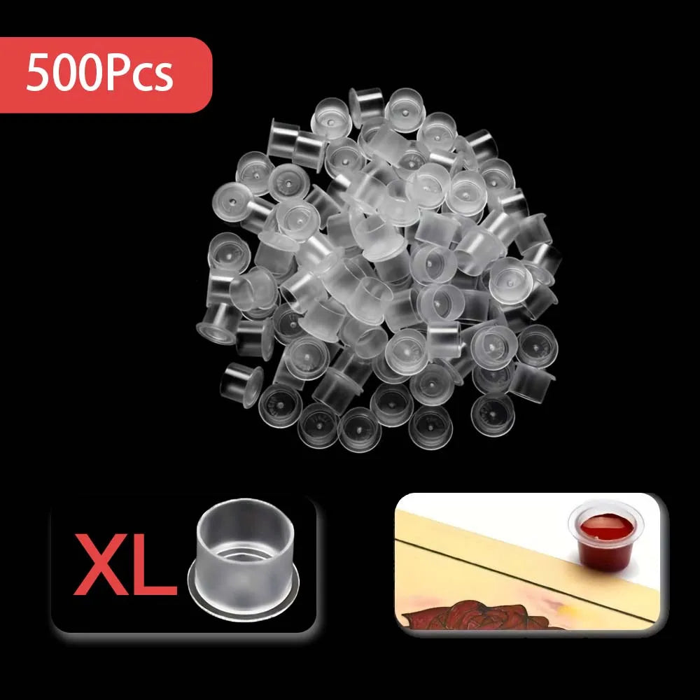 Disposable Tattoo Transparent Ink Cups Permanent Makeup Coloring Pigment Cup Container Tattoo Accessory for Tattoo Artists