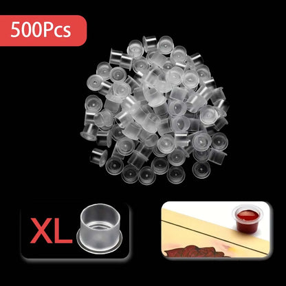 Disposable Tattoo Transparent Ink Cups Permanent Makeup Coloring Pigment Cup Container Tattoo Accessory for Tattoo Artists