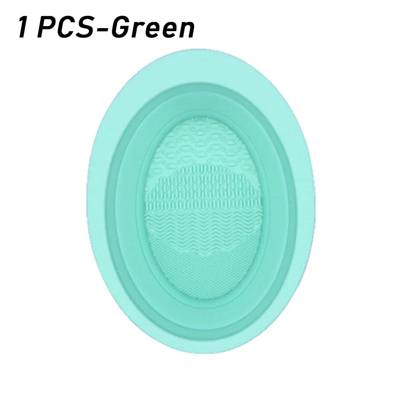 Soft Silicone Makeup Brush Cleaner Folding Powder Puff Cleaning Bowl Eyeshadow Brush Cleaning Pad Beauty Tools Portable Washing