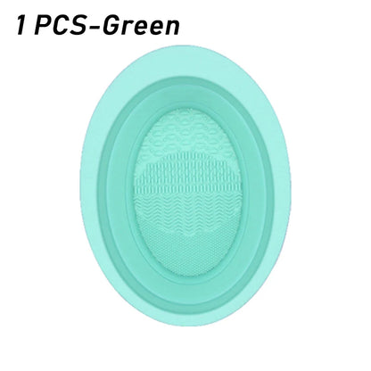 Soft Silicone Makeup Brush Cleaner Folding Powder Puff Cleaning Bowl Eyeshadow Brush Cleaning Pad Beauty Tools Portable Washing