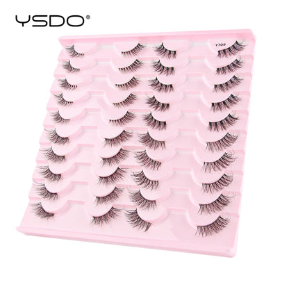 Half Eyelashes 5/10/14/20 Pairs Natural Faux Mink Lashes Cat Eye Lashes Wispy Fluffy Eyelash Extension Makeup Manga False Lashes