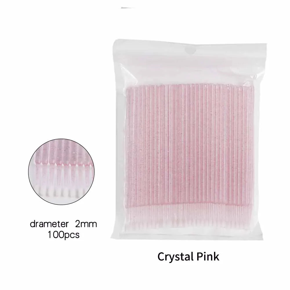 100Pcs Disposable MicroBrush Lash Cotton Swab Eyelash Extension Glue Cleaning Brushes Applicator Sticks Makeup Tools Wholesale