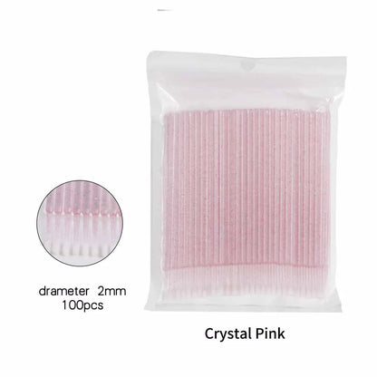 100Pcs Disposable MicroBrush Lash Cotton Swab Eyelash Extension Glue Cleaning Brushes Applicator Sticks Makeup Tools Wholesale