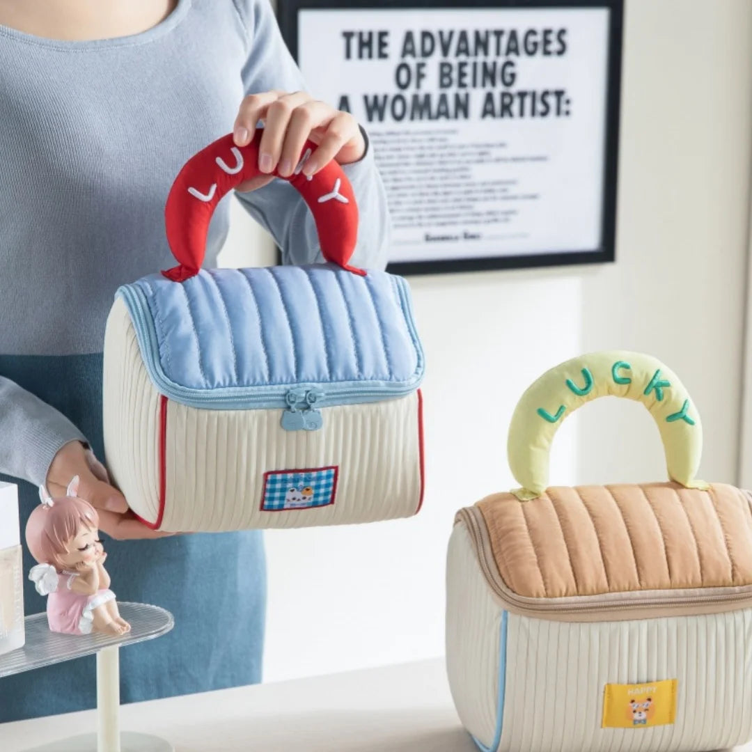 268--Women’s New Large-Capacity Compartmentalized Waterproof Portable Travel Storage Bag, House-Shaped Makeup Bag with Handle