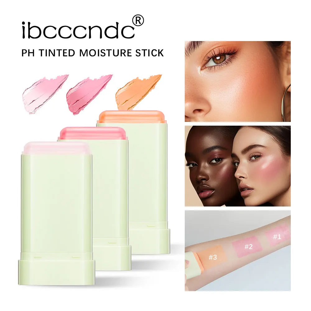 PH Tinted Moisture Stick Blush Stick Natural Cheek Face Rouge Blusher Lasting High Color Rendering Brightening Skin Waterproof