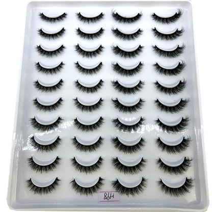 20 Pairs 3D Faux Mink Lashes Natural False Eyelashes Dramatic Fluffy Soft Wispy Volume Cross Reusable Eyelash MaKeup Tools