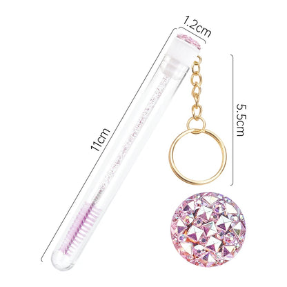 10Pcs Crystal Eyelash Wands Brushes Lash Stick Supplies Makeup Brush Portability Mascara Applicator Wands Eyebrow Lash Scrub