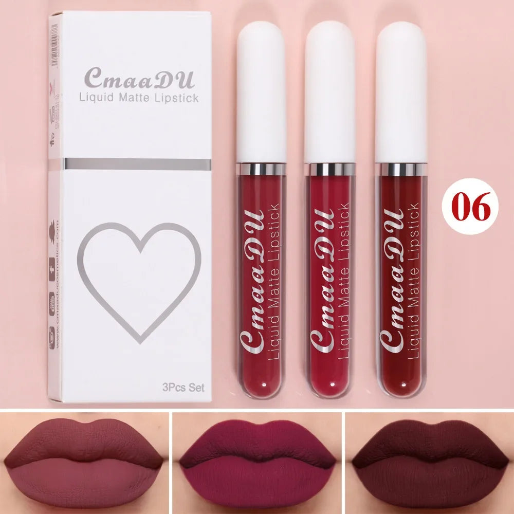 Women's Sexy Long-Lasting Velvet Matte Lip Gloss - Waterproof Nonstick Red Liquid Lipstick for Beauty Makeup