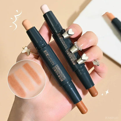 Double Head Highlight Pen High Quality Makeup Base Foundation Stick Contouring Stick for Three-dimensional Nose Bridge Shadow