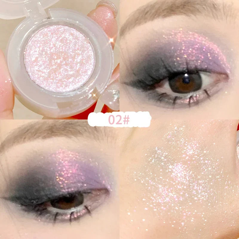 Diamond Highlighter Palette Gorgeous Glitter Eyeshadow Glossy Shiny Silkworm Shadow Shimmer Cowherd Weaver Girl Eyes Makeup
