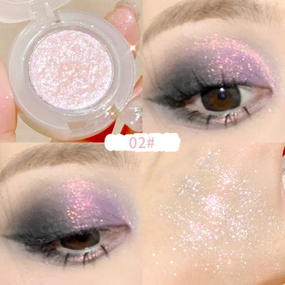 Diamond Highlighter Palette Gorgeous Glitter Eyeshadow Glossy Shiny Silkworm Shadow Shimmer Cowherd Weaver Girl Eyes Makeup