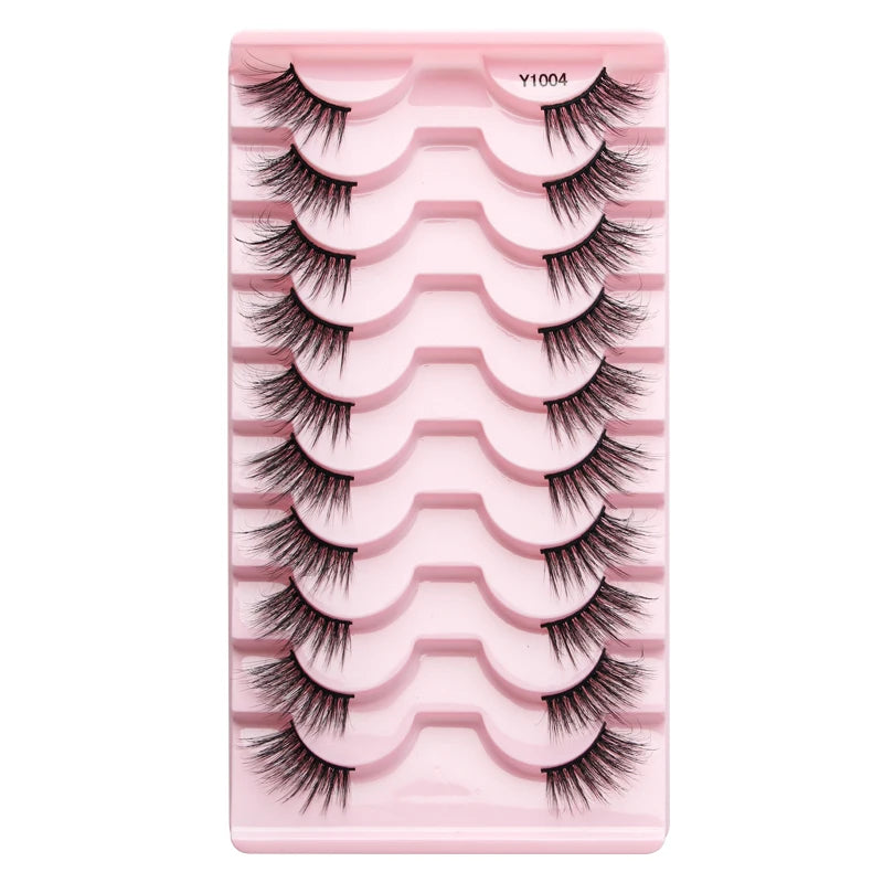 3/10 Pairs Half Lashes Cat Eyelashes Natural Long Handmade 3D Mink Lashes Makeup Tool Reusable Fake Eyelash maquillaje Faux Cils