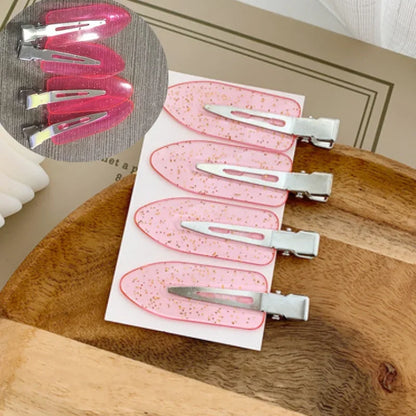 4 Pcs Seamless No Bend Hair Clips Barrettes No Mark Pin Curl Clip Makeup No Crease Hair Clip Hair Styling Bang Clips New Color