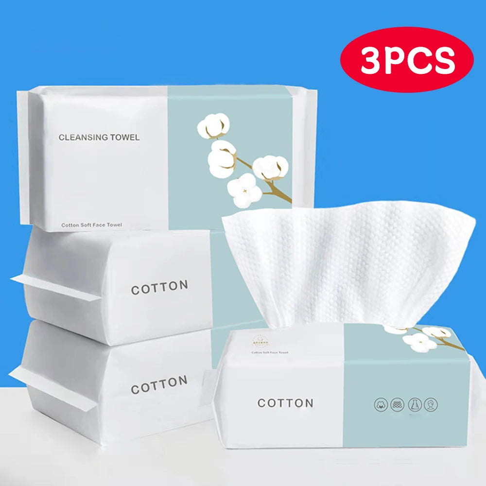 1/2/3 Pack Thickened Disposable Face Towel, Pearl Cotton, Wet And Dry, Travel, Cleansing, Makeup Remover, Extractor Face Towel