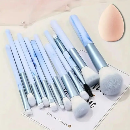12PCS Makeup Brush Set Ultra Soft Powder Makeup Tools Beginner Point Blush Brush Concealer Brush Knife Edge Eyeliner Brus