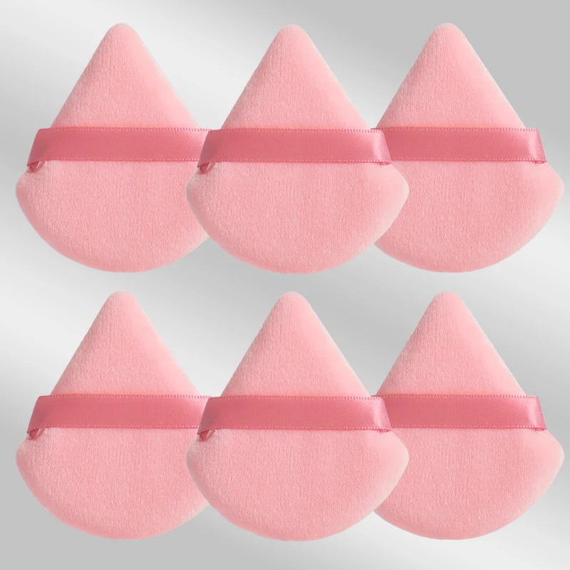 6 Pcs New Triangular Sponge Puffs with a Soft Skin Friendly and Delicate Makeup Feel Suitable for Home or Travel Use