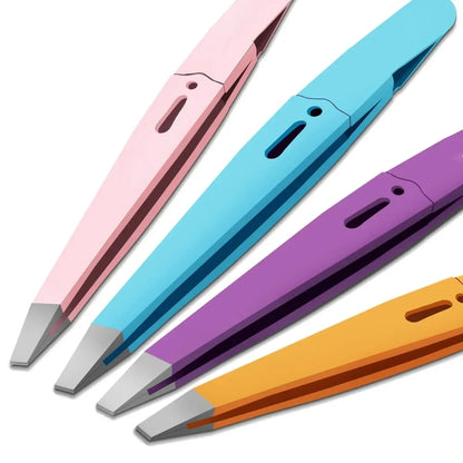 Colorful Stainless Steel High-Quality Eyebrow Tweezer Hair Beauty Fine Hairs Puller Slanted Eye Brow Clips Removal Makeup Tools