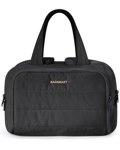BAGSMART Large Capacity Travel Toiletry Bag Opening Makeup Bag Portable Cosmetic Storage Bag With Handle For Accessories Toiletr