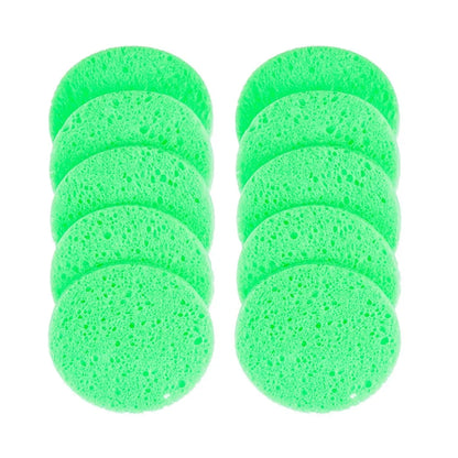 10pcs 8cm Face Round Makeup Remover Tool Natural Wood Pulp Sponge Cellulose Compress Cosmetic Puff Facial Washing Sponge