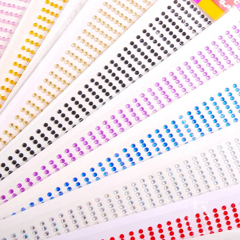 New 3mm Rhinestones for Face Makeup Crystals Bright Face Jewelry Gems Stickers Children's Stickers Adhesive Glitters for Face