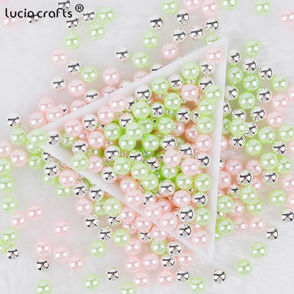 3/4/5/6/8/10mm  No Hole ABS Pearl Bead For  Makeup Box Filling Bead  Christmas/Garment Sewing /DIY Crafts Decoration  V0824