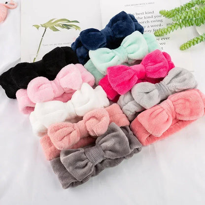 Women Makeup Coral Fleece Headband Wash Face Soft Hair Holder Elastic Top Knot Hairbands Girl Headwear Hair Accessories