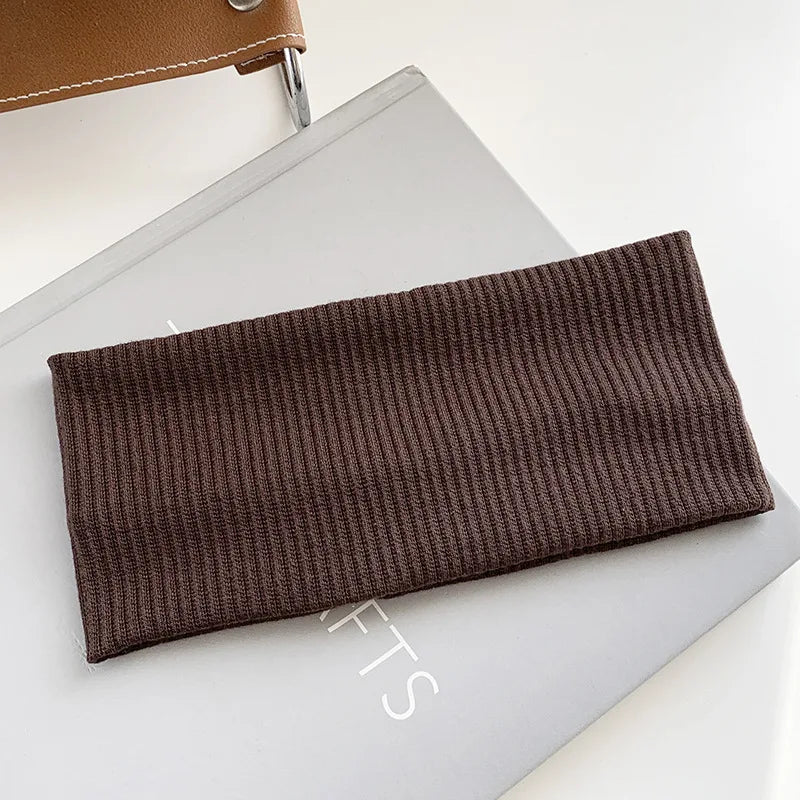 Korean Wide Elastic Hairband for Women Versatile Hair Clips for Washing and Makeup Spring Sports Knitted Headbands