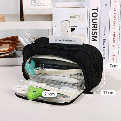 Large Capacity Minimalist Storage Bag Student Pencil Case Makeup Bag Storing Stationery Makeup Tools Digital Accessories