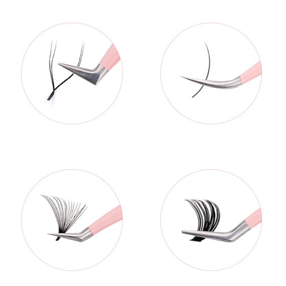 Eyelash Tweezers Pink Strawberry Stainless Steel Superhard Tweezers For Lash Extension High Precision Anti-Static Makeup Tweezer