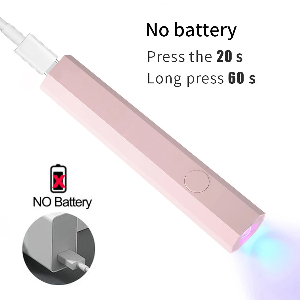 YIKOOLIN UV Light for Gel Nails Mini UV Nail Lamp Professional LED Light for Curing Gel Polish 2 Timing Modes for DIY Home Salon