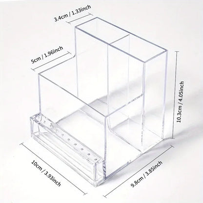 1PC Nail Drill Bits Holder Display Clear Nail Display Box Transparent Makeup Organizer Nail Manicure Tools Acrylic Nail Display