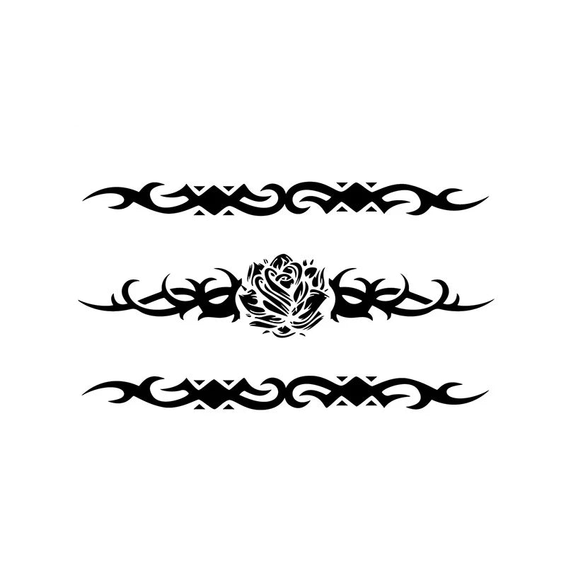 Tattoo Stickers Totem Black Color Flash Temporary Waterproof Party Fake Makeup Neck Hand Arm Body Art for Men Women