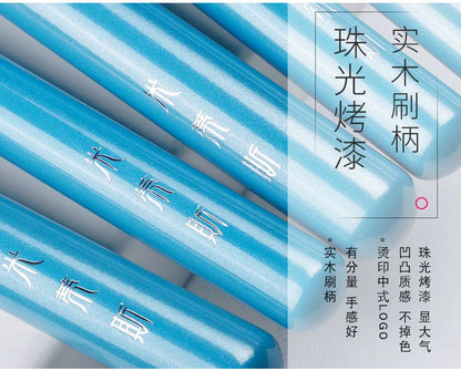 13pcs/set Blue Makeup brushes whole set Big Powder Blusher sculpting Eyeshadow make up kit smudge highlighter eyebrow lip brush
