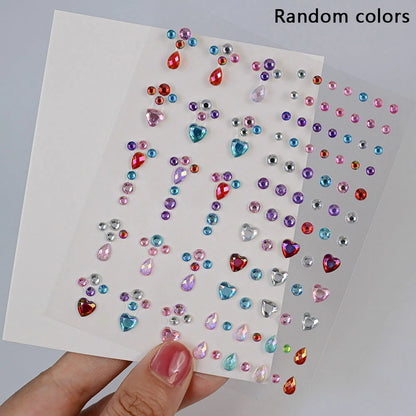 1Sheet 3D Dreamy Shell Pearl Gems Face Stickers Sparkling Mermaid Diamond Temporary Tattoos DIY Body Art Stage Makeup Rhinestone