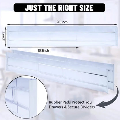 Drawer Dividers Organizers Adjustable Plastic Drawers Separators for Clothing Kitchen Utensils Makeup Office Storage