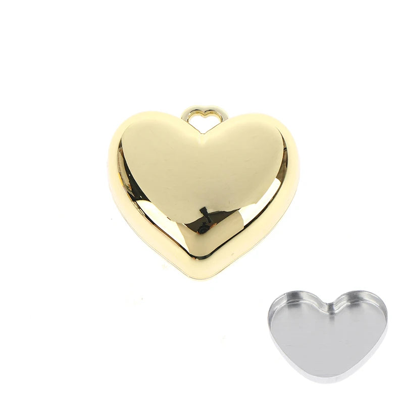 1Pcs Heart Shape Blush Empty Compact with Mirror, Keychain DIY Refillable Powder Case for Makeup