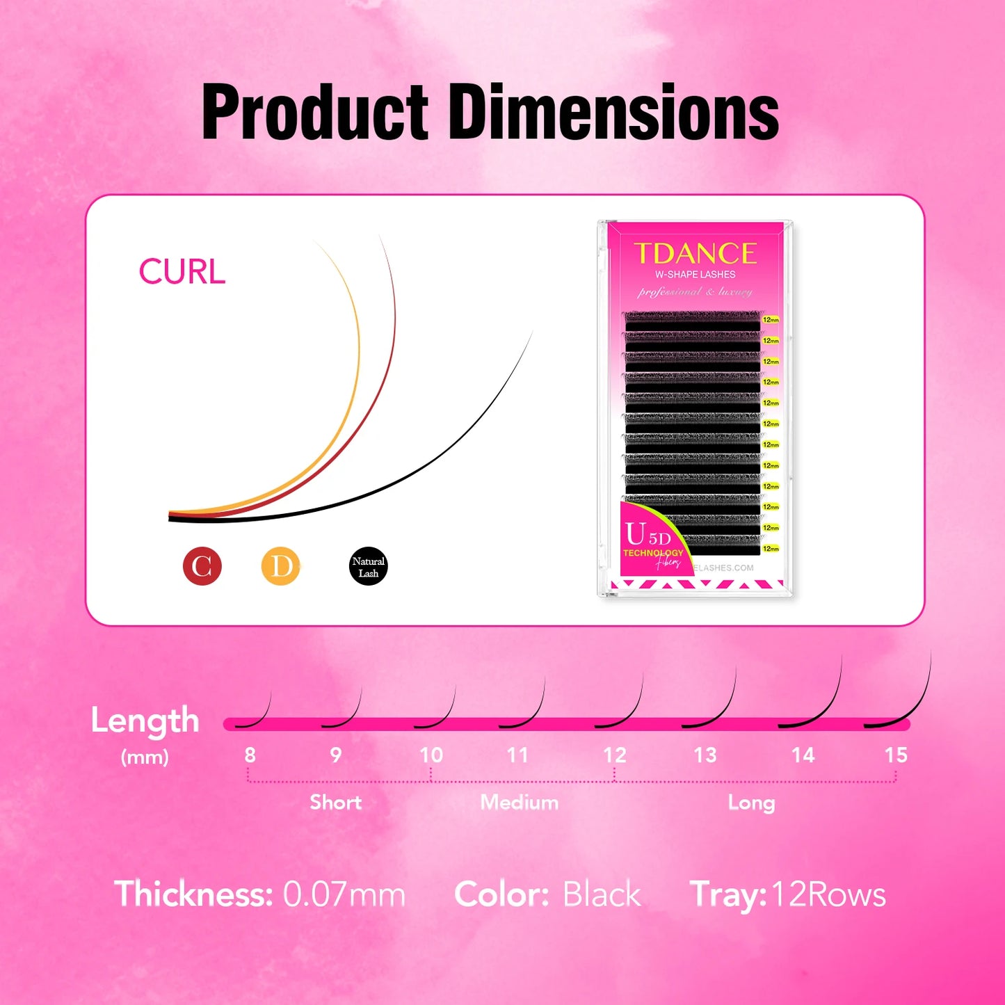 TDANCE U-Shaped 3D 4D 5D Eyelash Extension U Shape W Style Faux Mink Premade Fans Natural Soft Volume Makeup Eyelashes