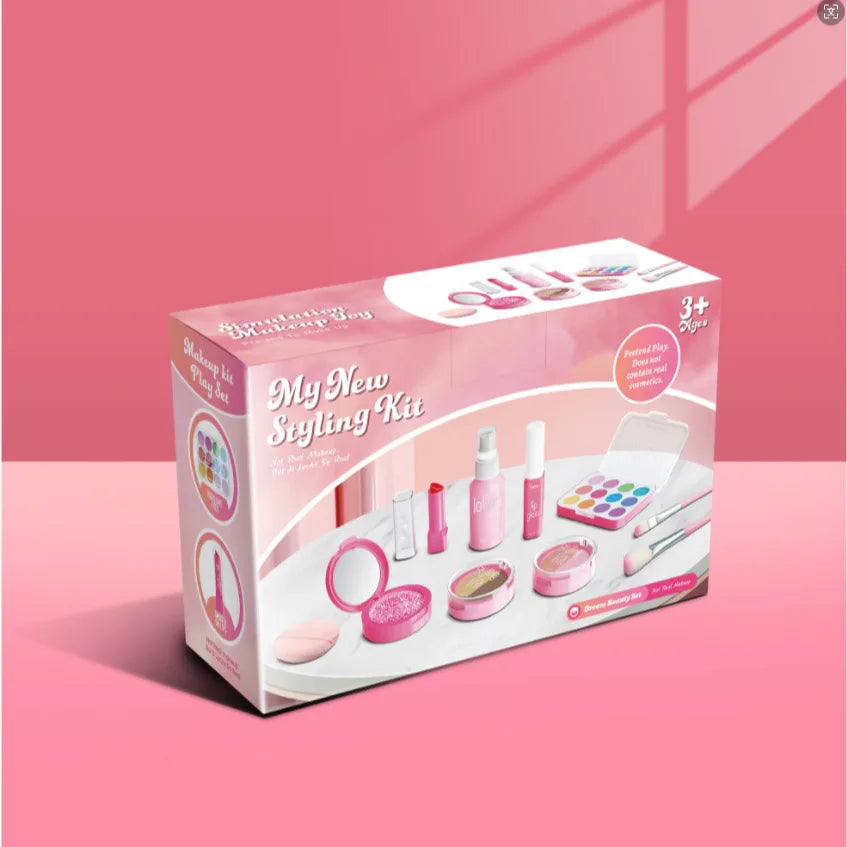 Pretend Makeup Toy Set For Girls, Children'S Performance Handbag,Princess Role Play Toy,Portable Design Princess Cosmetics Bag,