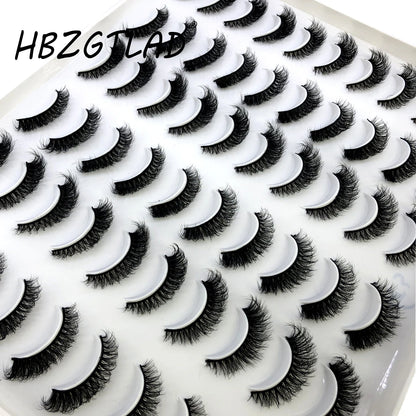 HBZGTLAD 30/40 pairs of natural long 3D artificial mink false eyelashes false eyelashes makeup set mink eyelashes extended eyela