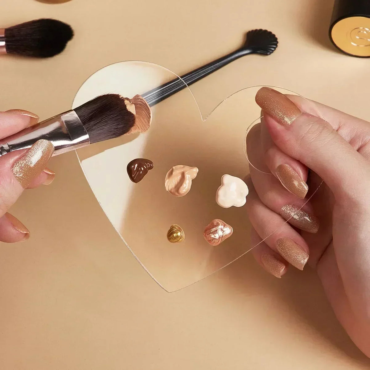 Acrylic Nail Artn Makeup Palette Eye Shadow Stick Gel Foundation Cream Eye Shadow Stick Nail Art Cosmetic Manicure Tools
