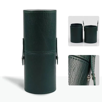PU Leather Makeup Brush Bucket Portable Travel Cosmetic Bag Multi-Function Dust-Proof Waterproof Makeup Brush Cylinder