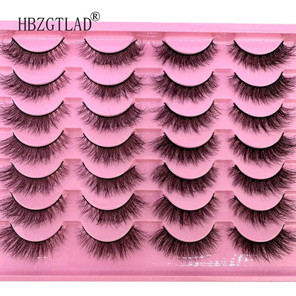 New 14Pairs 3D Faux Mink False Eyelashes Natural Messy EyeLashes Crisscross Wispy Fluffy Lashes Extension Makeup Fake Eyelashes