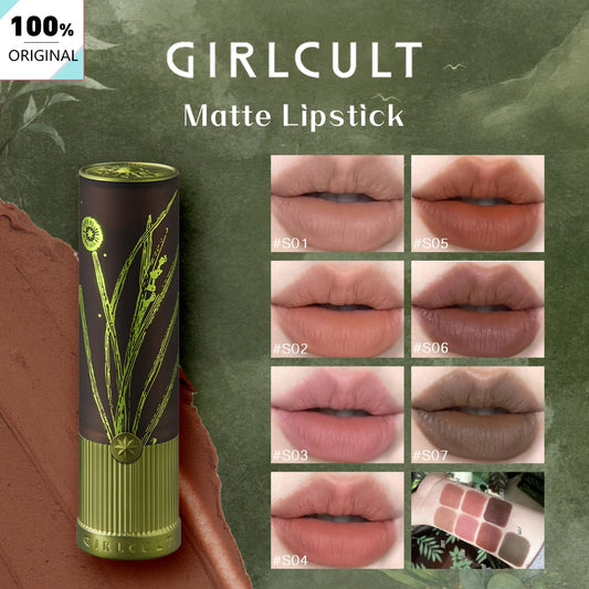 Girlcult Matte Lipstick,Silky Creamy Feel,Lightweight Non-Drying,Soft-Focus Finish,Long-Lasting Wear,Edgy Daily,Complete Makeup