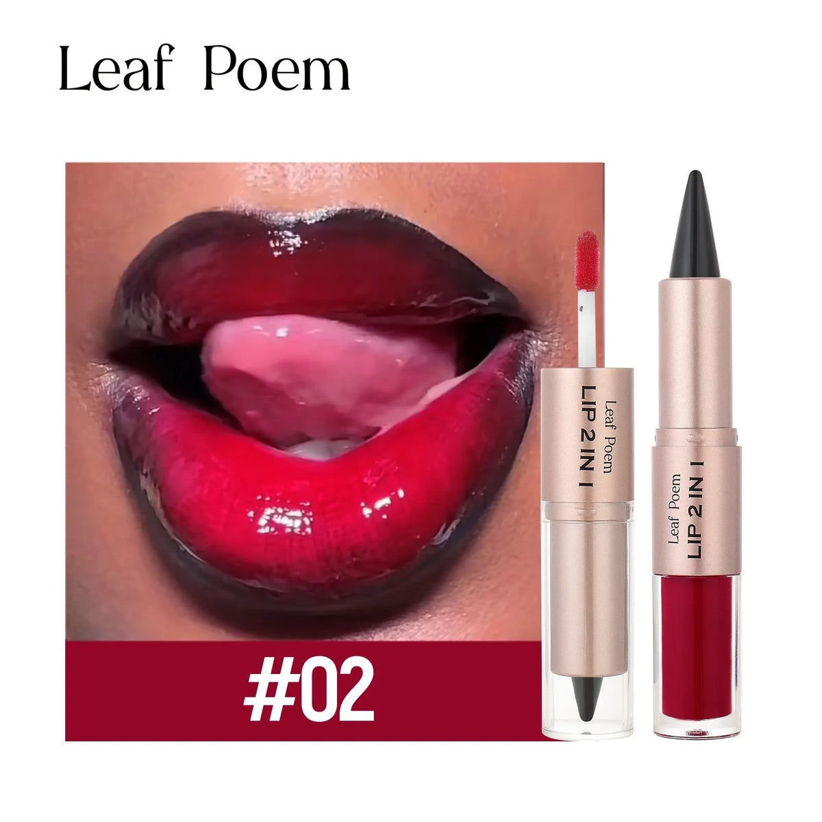 2IN1 Tapered Gradient Lipliner Pen Nude Brown Mirror Glass Lip Gloss Matte Lip Liner Waterproof Lip Contour Non Stick Makeup