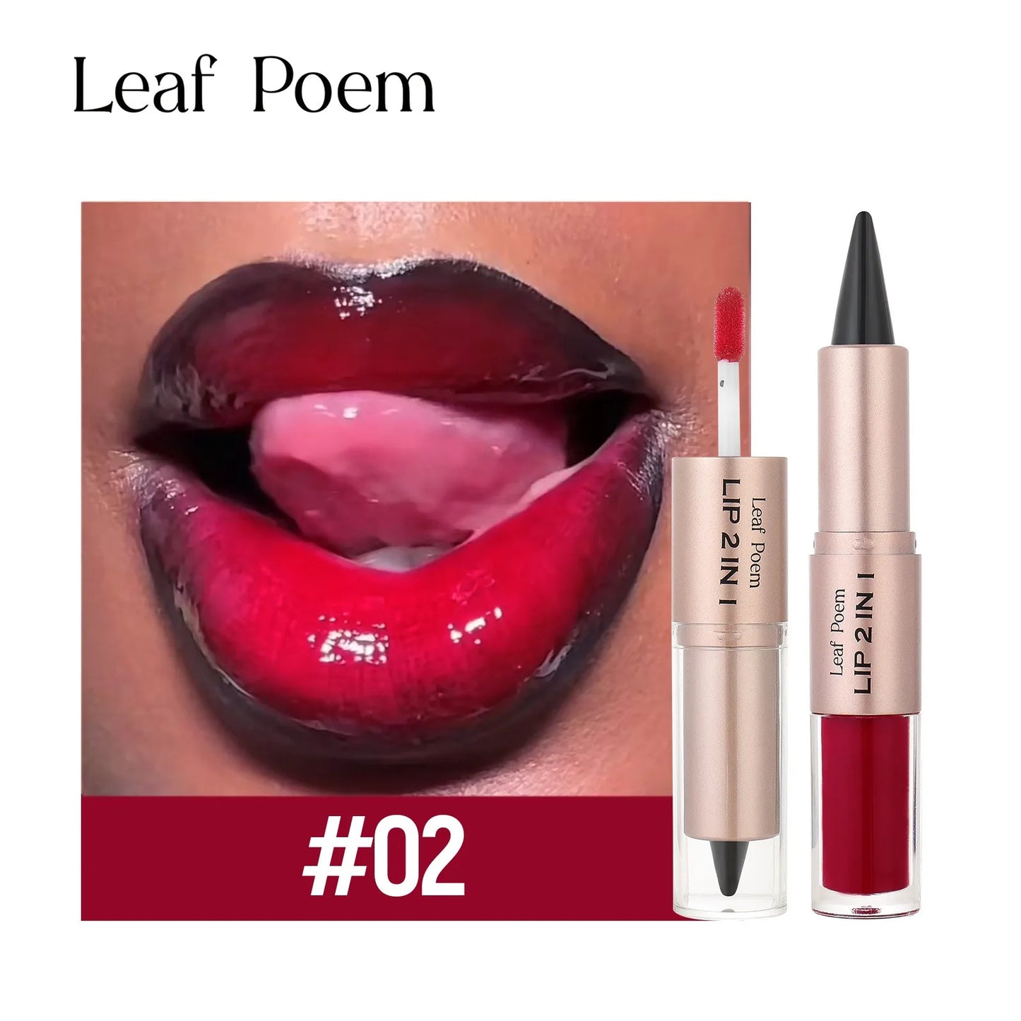 2IN1 Tapered Gradient Lipliner Pen Nude Brown Mirror Glass Lip Gloss Matte Lip Liner Waterproof Lip Contour Non Stick Makeup
