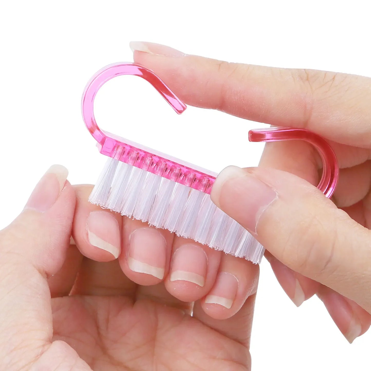 1/5/20Pcs Acrylic Nail Brush Pink Color Nail Art Manicure Pedicure Soft Remove Dust Plastic Cleaning Nail Brushes File Tools Set
